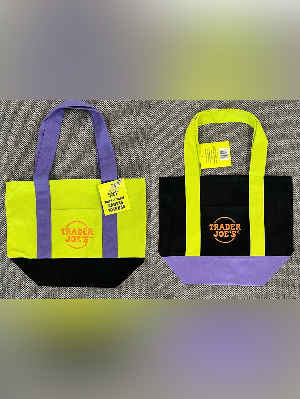 Trader Joe’s Halloween Mini Canvas Tote set of 2